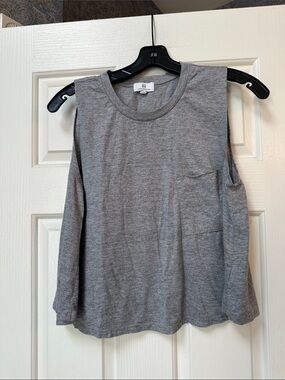 AG Adriano Goldschmied Heather Gray Sleeveless Pocket Tank